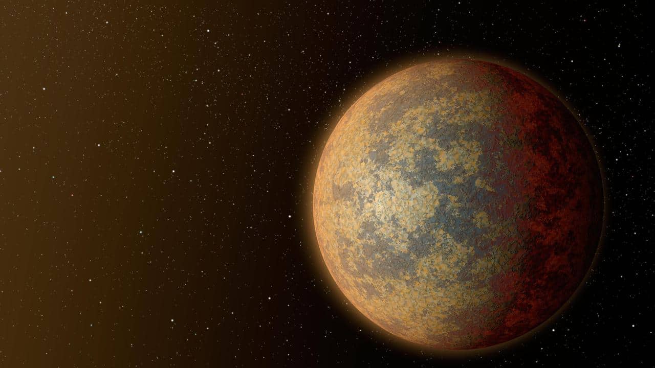 Rappresentazione artistica di un pianeta roccioso e rovente vicino alla sua stella