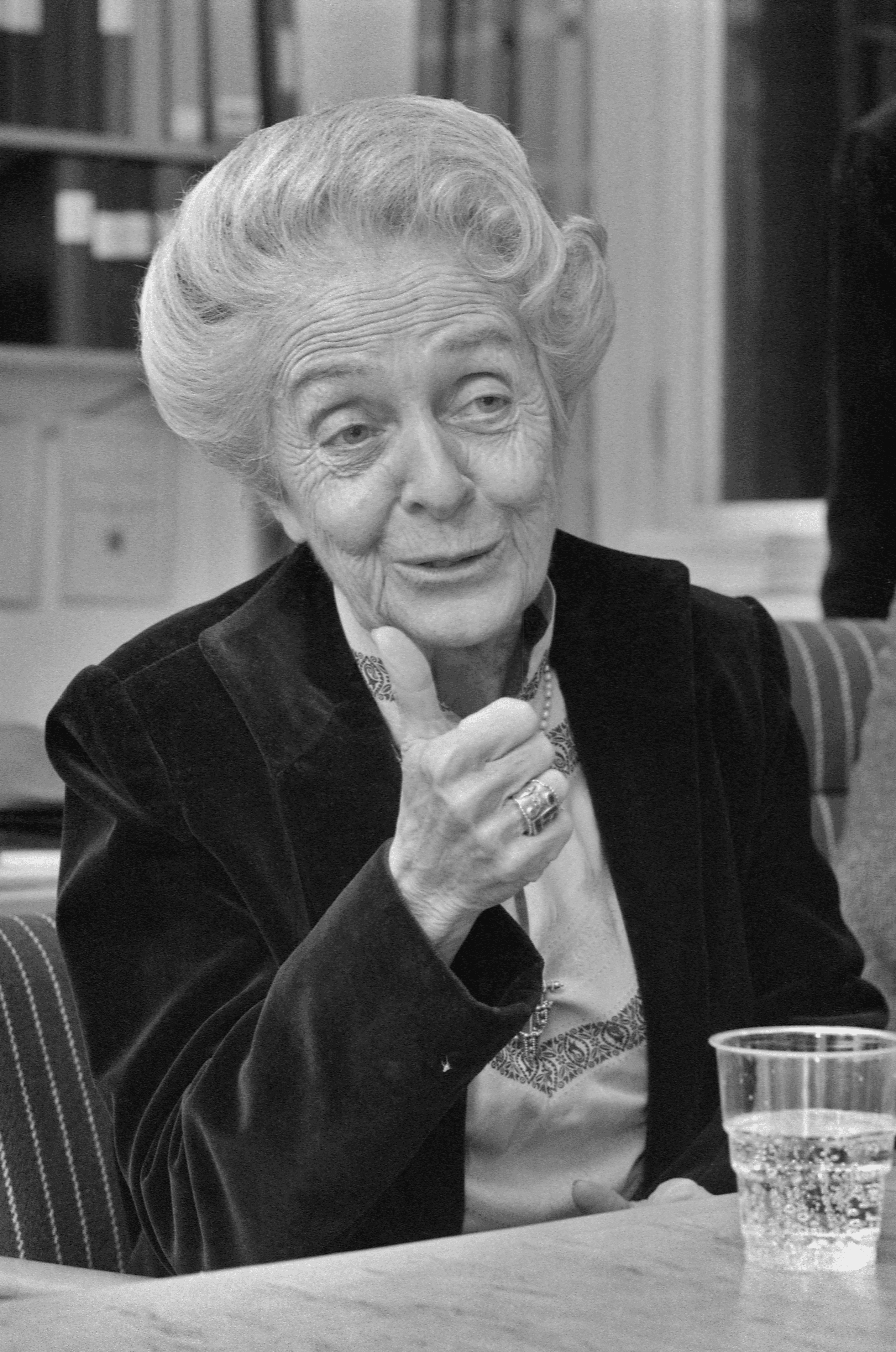 Rita Levi-Montalcini fotografata a Lund nel 1986, anno del Nobel