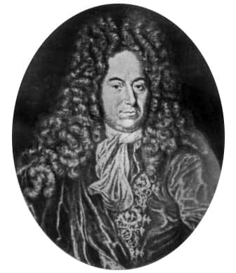 Ritratto inciso dell'astronomo danese Ole Rømer