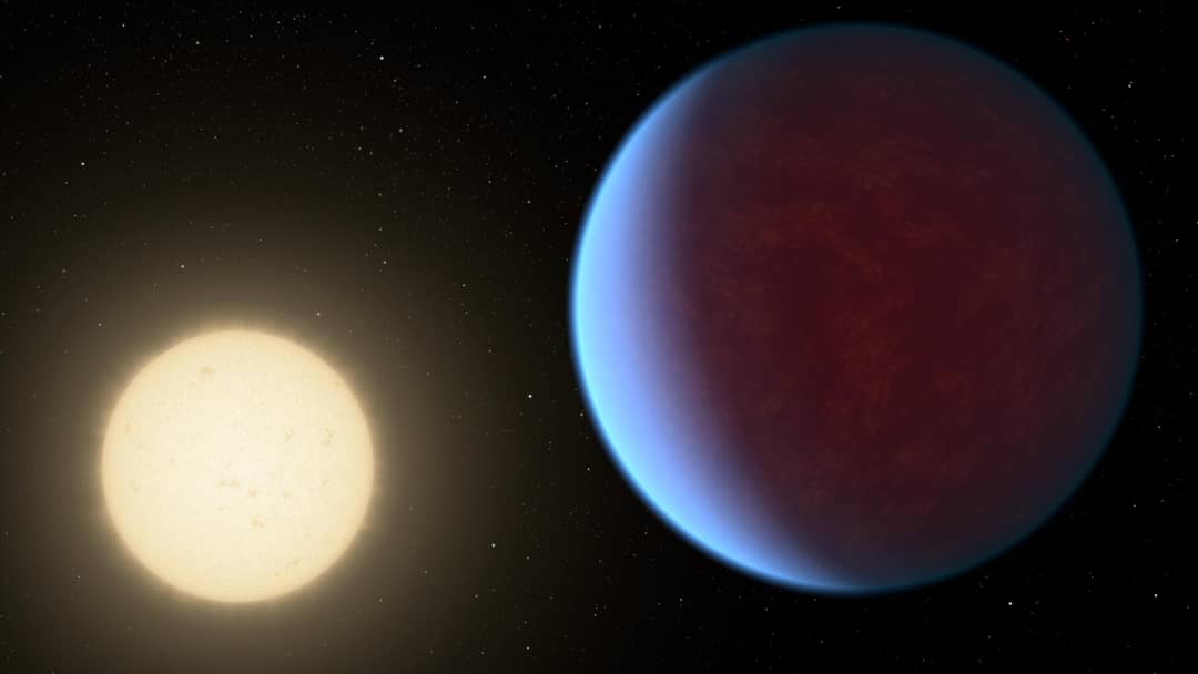 Rappresentazione artistica di una super-Terra rocciosa con atmosfera attorno a una stella