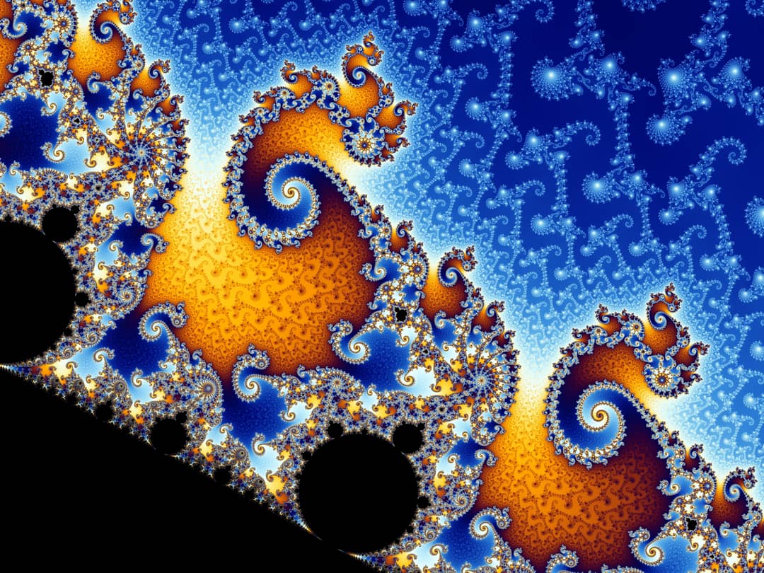 Dettaglio dell'insieme di Mandelbrot ingrandito: doppia spirale satellite