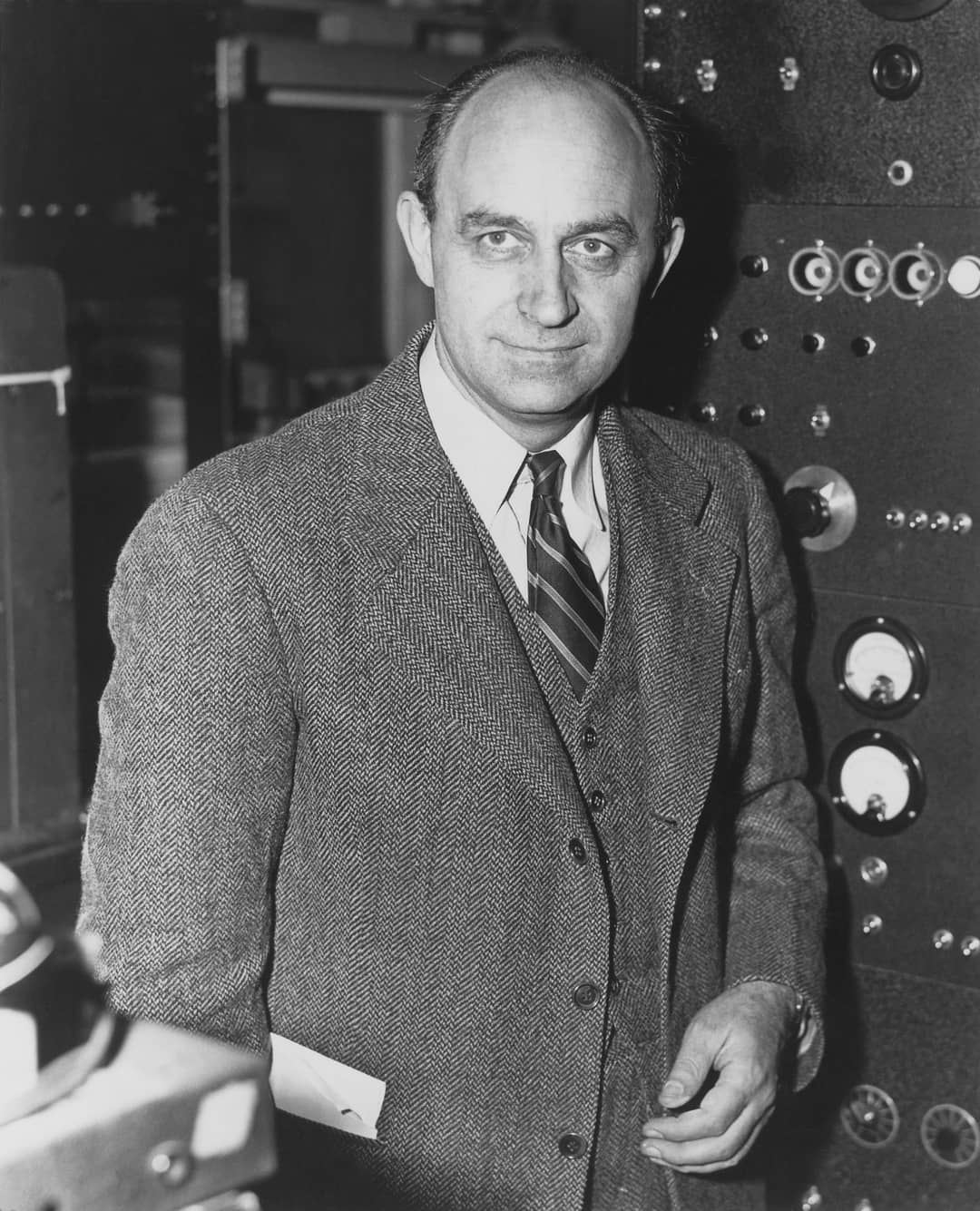 Ritratto fotografico di Enrico Fermi, fisico premio Nobel 1938