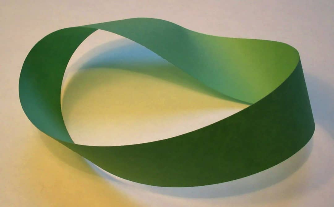 Un nastro di Möbius realizzato con una striscia con mezza torsione