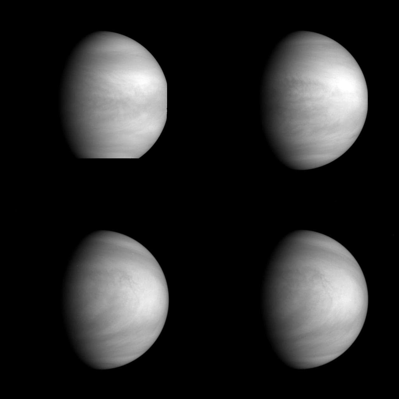 Vista a infrarossi delle nubi alte di Venere ripresa da Galileo