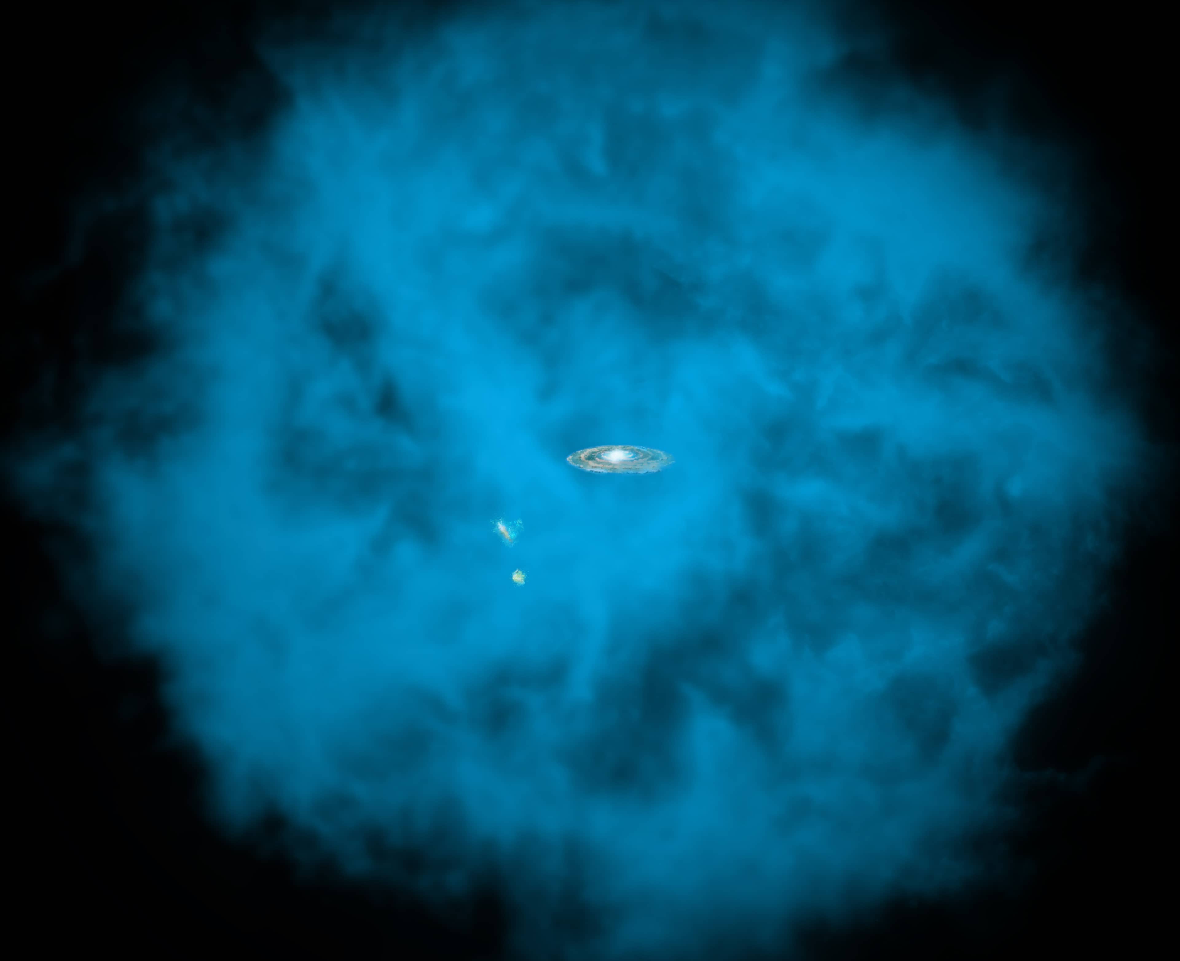 Vista artistica della Via Lattea e dell'alone galattico che la circonda