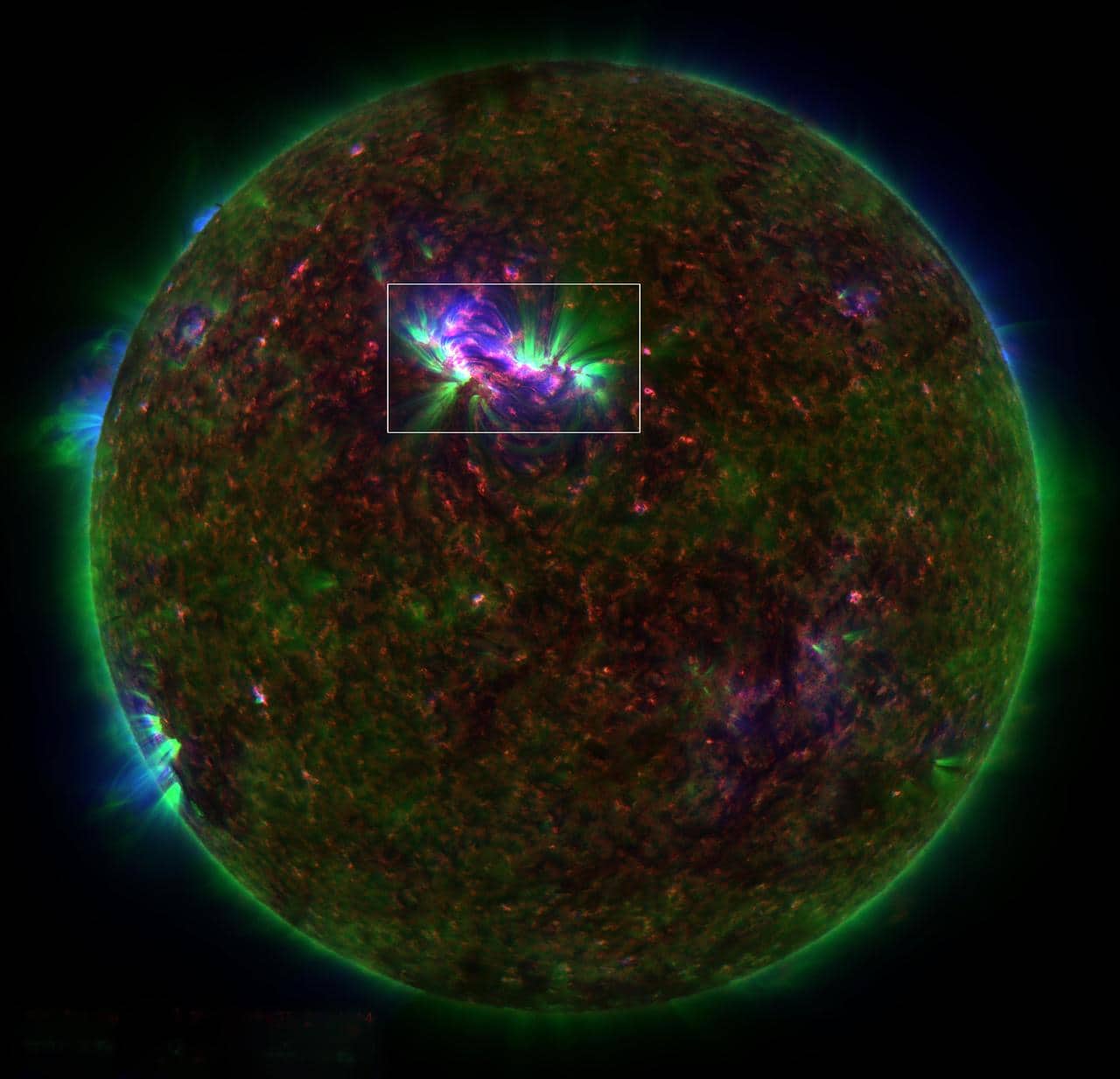 La corona solare ripresa nell'ultravioletto: archi di plasma incandescente sulla superficie del Sole