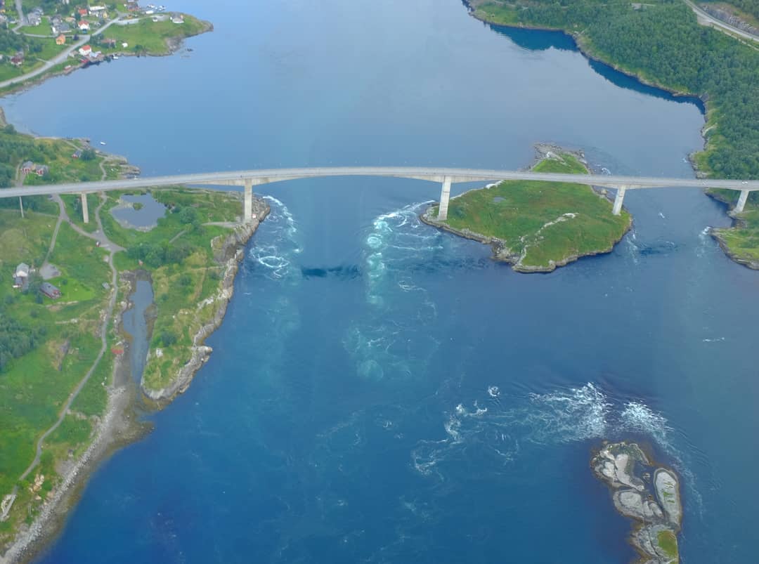 Mulinelli del Saltstraumen visti dall'alto