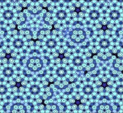 Diffrazione elettronica di un quasi-cristallo con simmetria a cinque assi di rotazione