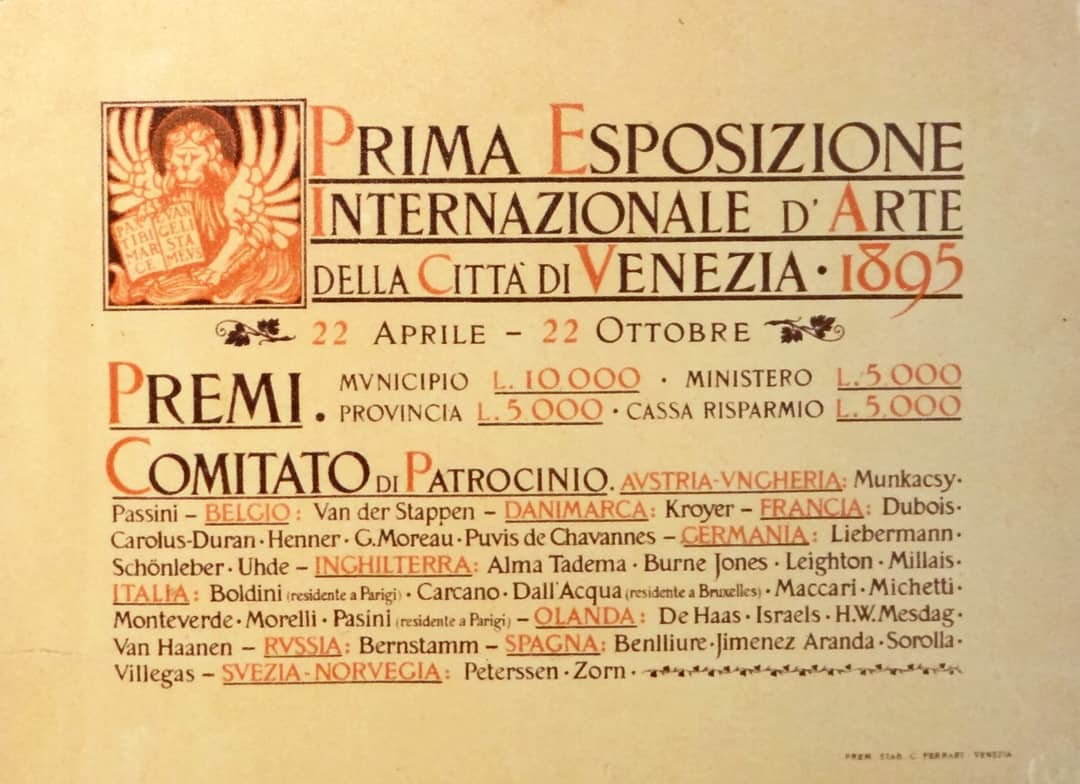 Manifesto storico della prima Esposizione Internazionale d'Arte della Città di Venezia del 1895