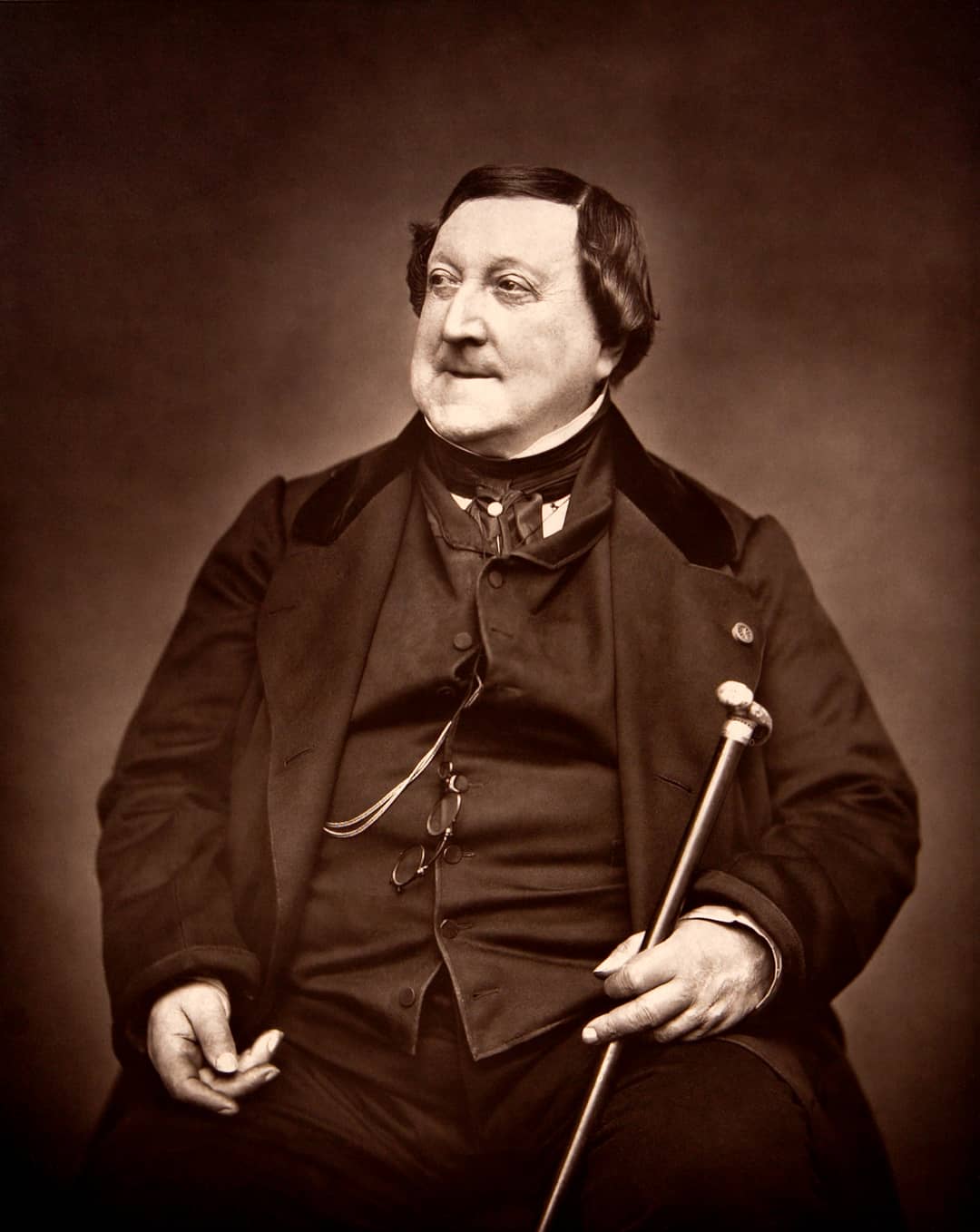 Ritratto fotografico di Gioachino Rossini scattato da Étienne Carjat nel 1865