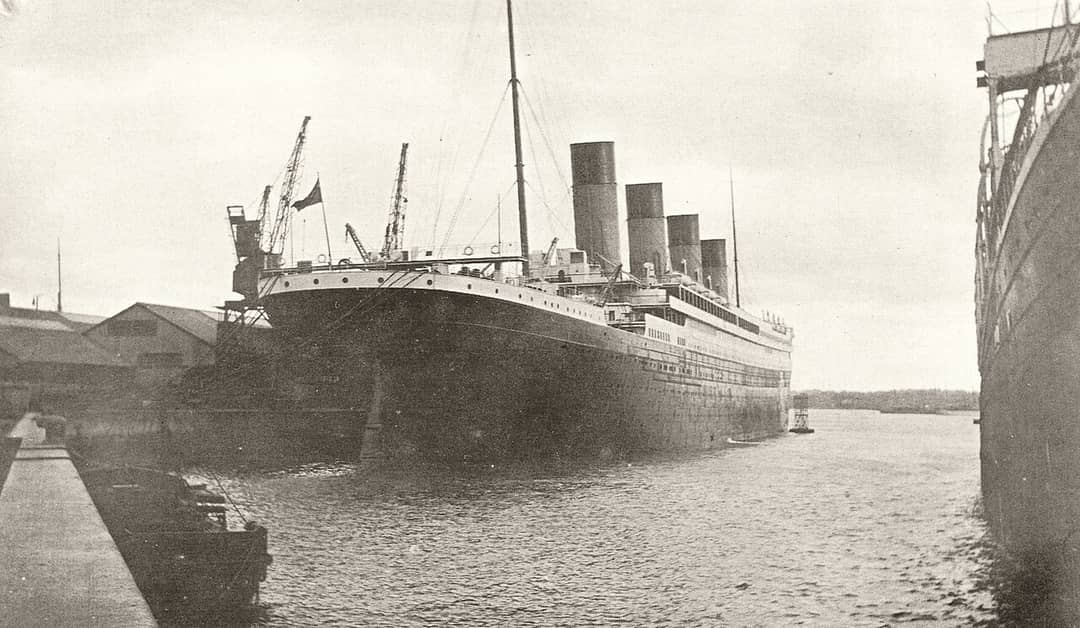 Il transatlantico RMS Titanic ormeggiato a Southampton nell'aprile 1912